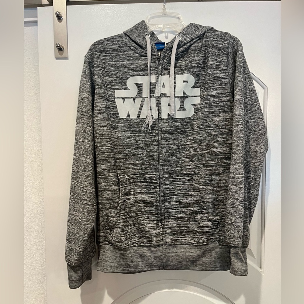 Gray Marble “Star Wars” zip up hoodie sweatshirt. GUC!